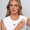 YCL104 - HELICONIA NECKLACE - PINK FELDSPAR - 18K GOLD PLATED - FLORIDA