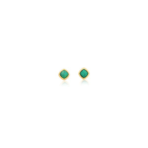 YBR077 - SMALL EARRING - GREEN HAULITE - MATIZ