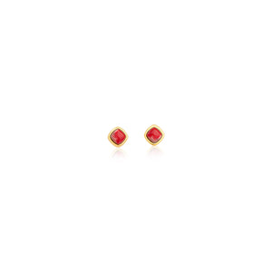 YBR077 - SMALL EARRING - RED HAULITE - MATIZ
