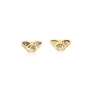 YBR085 - BUTTERFLY EARRING - ABALONE - 18K GOLD PLATED - FLORIDA